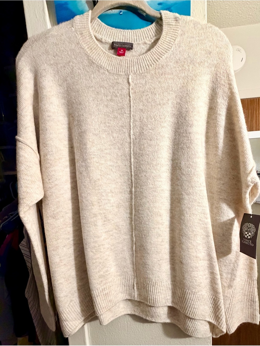 Vince Camuto Oatmeal Crew Neck Sweater